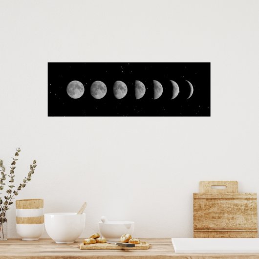 Moonfasen en -stangen poster (Keuken)