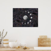 Moonfasen in een verbeelding universe poster (Keuken)