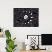 Moonfasen in een verbeelding universe poster (Thuiskantoor)