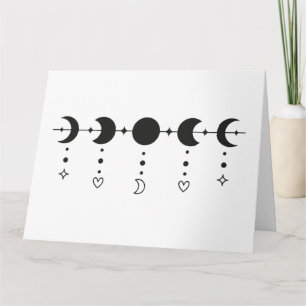 Moonfasen met juwelen-hoodie kaart