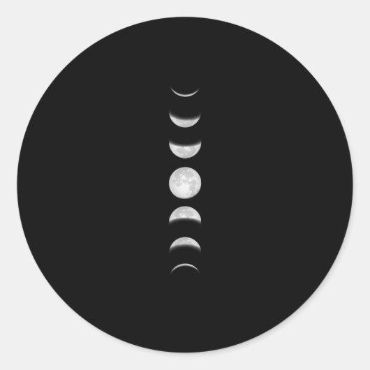 Moonfasen Ronde Sticker (Voorkant)