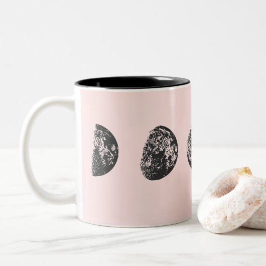 Moonfasen Tweekleurige Koffiemok (Met donut)