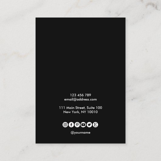 Moonfasen Veroorbaar lijst beeldscherm toevoegen l Visitekaartje (Achterkant)