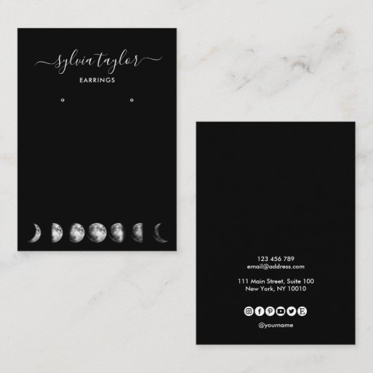 Moonfasen Veroorbaar lijst beeldscherm toevoegen l Visitekaartje (Voorkant / Achterkant)