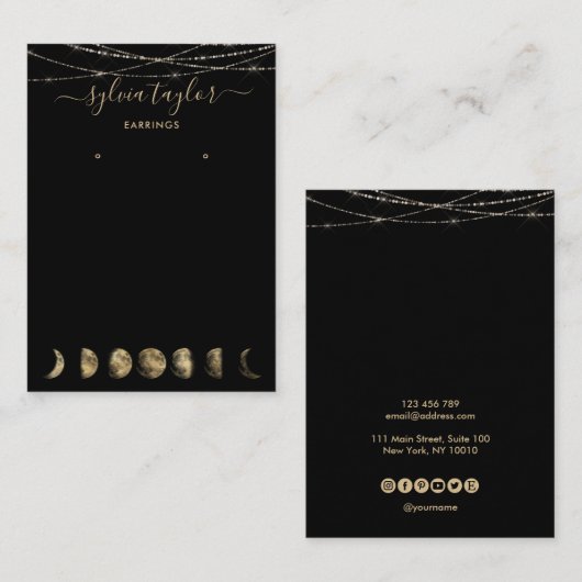 Moonfasen Veroorbaar lijst beeldscherm toevoegen l Visitekaartje (Voorkant / Achterkant)