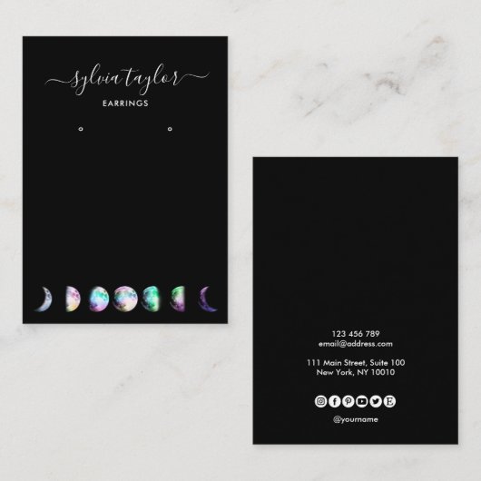 Moonfasen Veroorbaar lijst beeldscherm toevoegen l Visitekaartje (Voorkant / Achterkant)