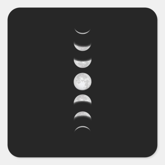 Moonfasen Vierkante Sticker (Voorkant)