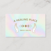 Moonfasen voor Healer Holographic Hands Moon Visitekaartje (Voorkant)