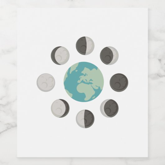 Moonfasen Wijn Etiket (Enkel label)