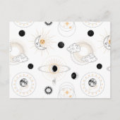 Moonfases zon gestileerde retro planeten briefkaart (Voorkant)