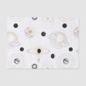 Moonfases zon gestileerde retro  planeten tissuepapier (Voorkant)