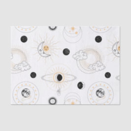 Moonfases zon gestileerde retro  planeten tissuepapier