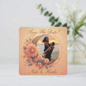 Moonflower Bewaar de datum Foto aankondiging (Staand voorkant)