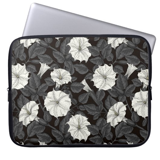 Moonflower laptophoes laptop sleeve (Voorkant)