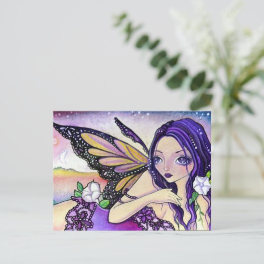 MoonFlower Night - Briefkaart (Staand voorkant)