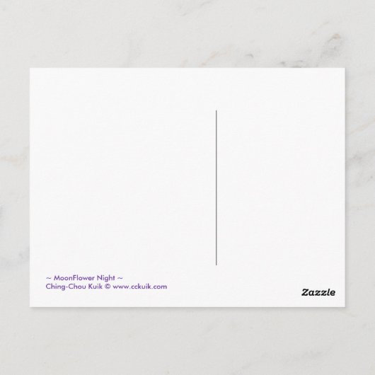 MoonFlower Night - Briefkaart (Achterkant)