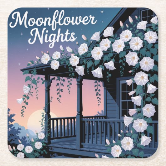 Moonflower Nights Romantisch Onderzetter Set (Voorkant)