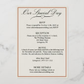 Moonflower off wit, Roos goud Folie Uitnodiging (Achterkant)