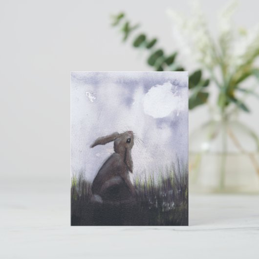 MOONGAZING HARE BRIEFKAART (Staand voorkant)