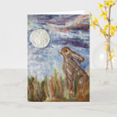 Moongazing Hare-Wenskaart Kaart (Gele Bloem)
