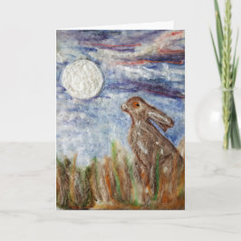 Moongazing Hare-Wenskaart Kaart