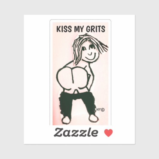 MOONING BUTT KUS MIJN GRITS MEISJE AANGEPASTE STIC STICKER (Vel)