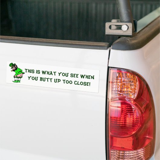 Mooning Leprechaun Bumpersticker (Op Truck)