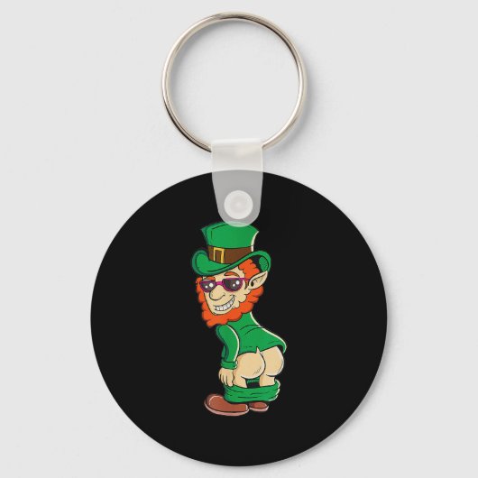 Mooning Leprechaun Butt St Patrick's Day Irish Sleutelhanger (Voorkant)