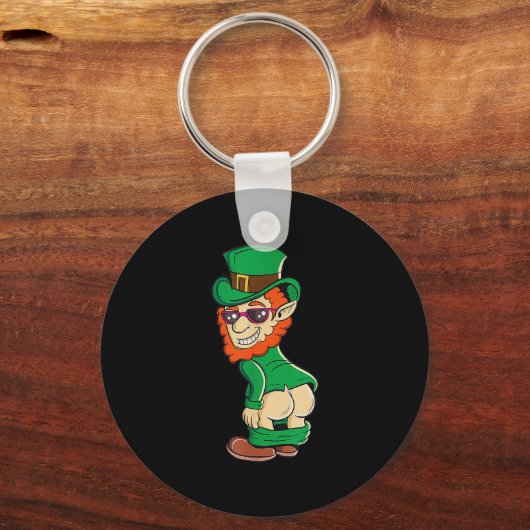 Mooning Leprechaun Butt St Patrick's Day Irish Sleutelhanger (Voorkant)