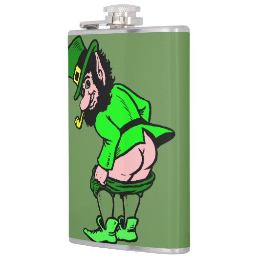 Mooning Leprechaun Flask Heupfles (Links)