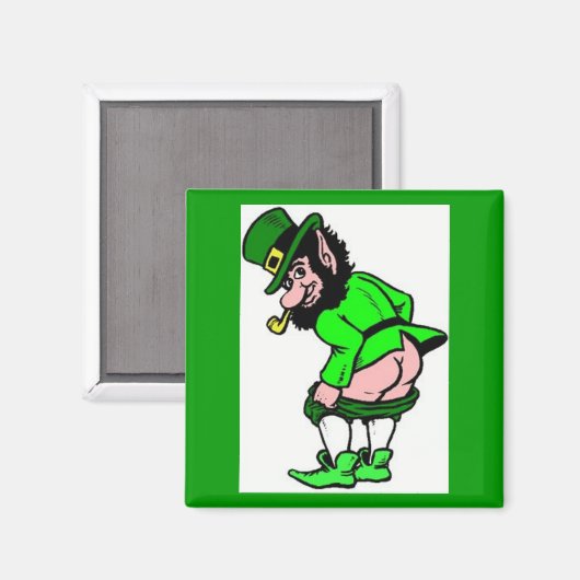 Mooning Leprechaun Magneet (Voorkant / Achterkant)
