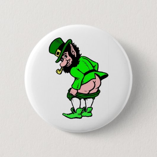 Mooning Leprechaun Ronde Button 5,7 Cm (Voorkant)
