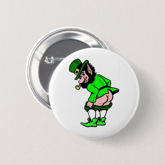 Mooning Leprechaun Ronde Button 5,7 Cm (Voorkant /achterkant)