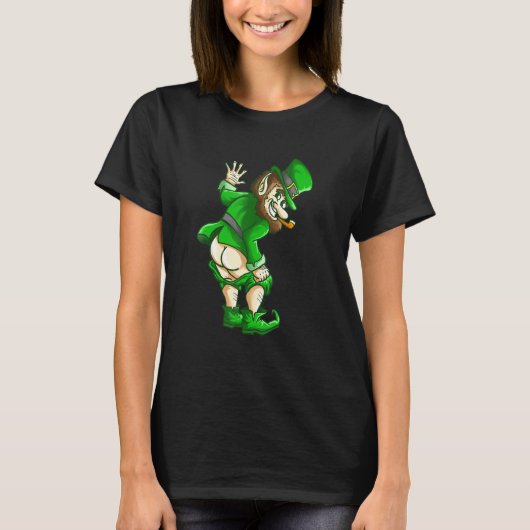 Mooning Leprechaun St Patricks Day Boys Mannen T-shirt (Voorkant)