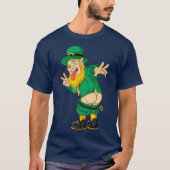 Mooning Leprechaun St Patricks Day Boys Mannen T-shirt (Voorkant)