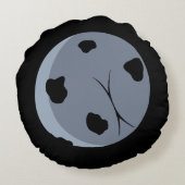 Mooning Moon 1 (zwarte achtergrond) Rond Kussen (Achterkant)
