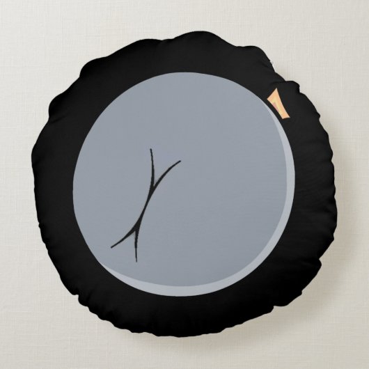 Mooning Moon 2 (zwarte achtergrond) Rond Kussen (Achterkant)