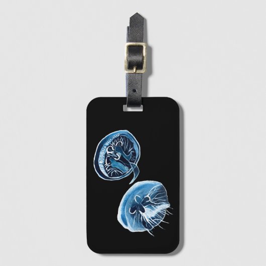 MoonJellyfish waterverf art Bagagelabel (Voorkant (verticaal))