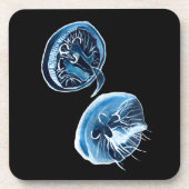 MoonJellyfish waterverf art Bier Onderzetter (Voorkant)