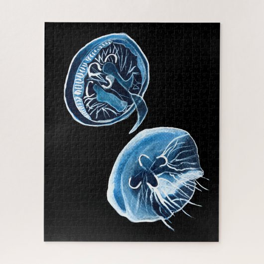 MoonJellyfish waterverf art Legpuzzel (Verticaal)