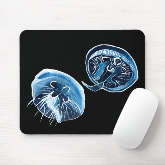 MoonJellyfish waterverf art Muismat (Met muis)