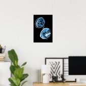 MoonJellyfish waterverf art Poster (Thuiskantoor)