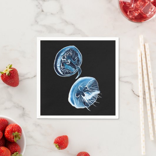 MoonJellyfish waterverf art Servet (Insitu)