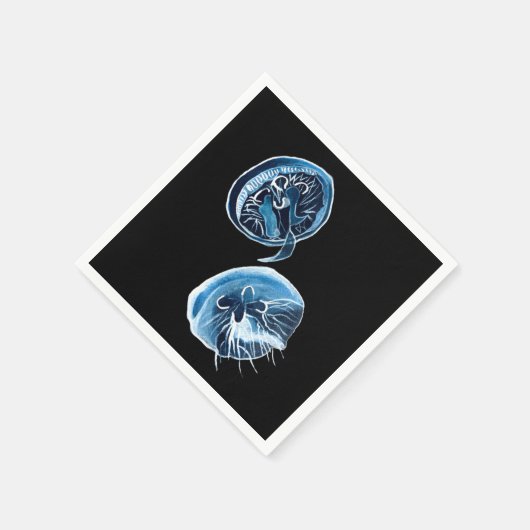 MoonJellyfish waterverf art Servet (Hoek)