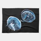 MoonJellyfish waterverf art Theedoek (Horizontaal)