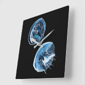 MoonJellyfish waterverf art Vierkante Klok (Hoek)