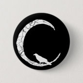 Moonknop Halloween Raven en crescent Ronde Button 5,7 Cm (Voorkant)