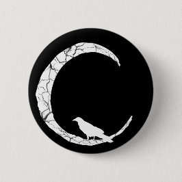 Moonknop Halloween Raven en crescent Ronde Button 5,7 Cm