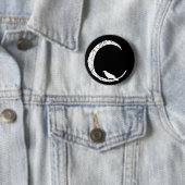 Moonknop Halloween Raven en crescent Ronde Button 5,7 Cm (In situ)