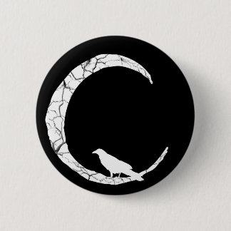 Moonknop Halloween Raven en crescent Ronde Button 5,7 Cm